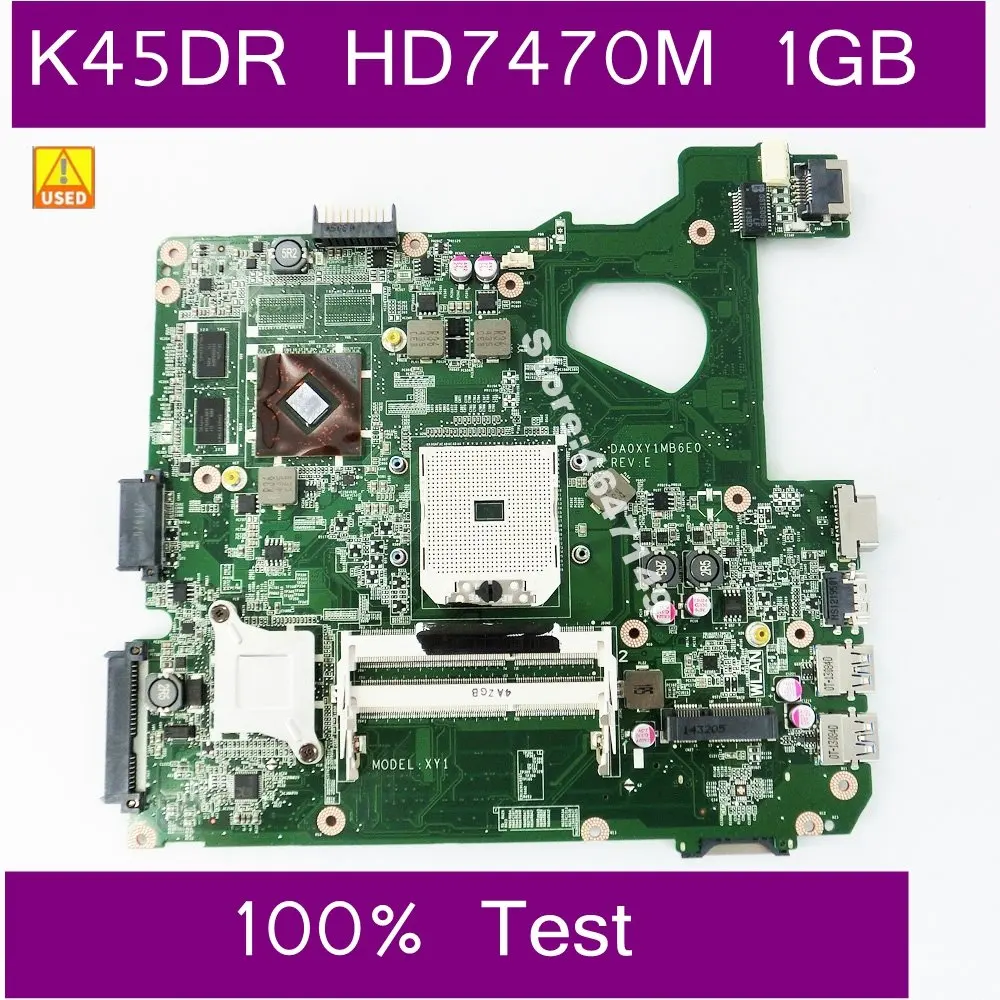 

K45DR HD7470M 1GB Mainboard For Asus A45D A45DR K45D R400D R400DR Motherboard 100% Test Working Used Used