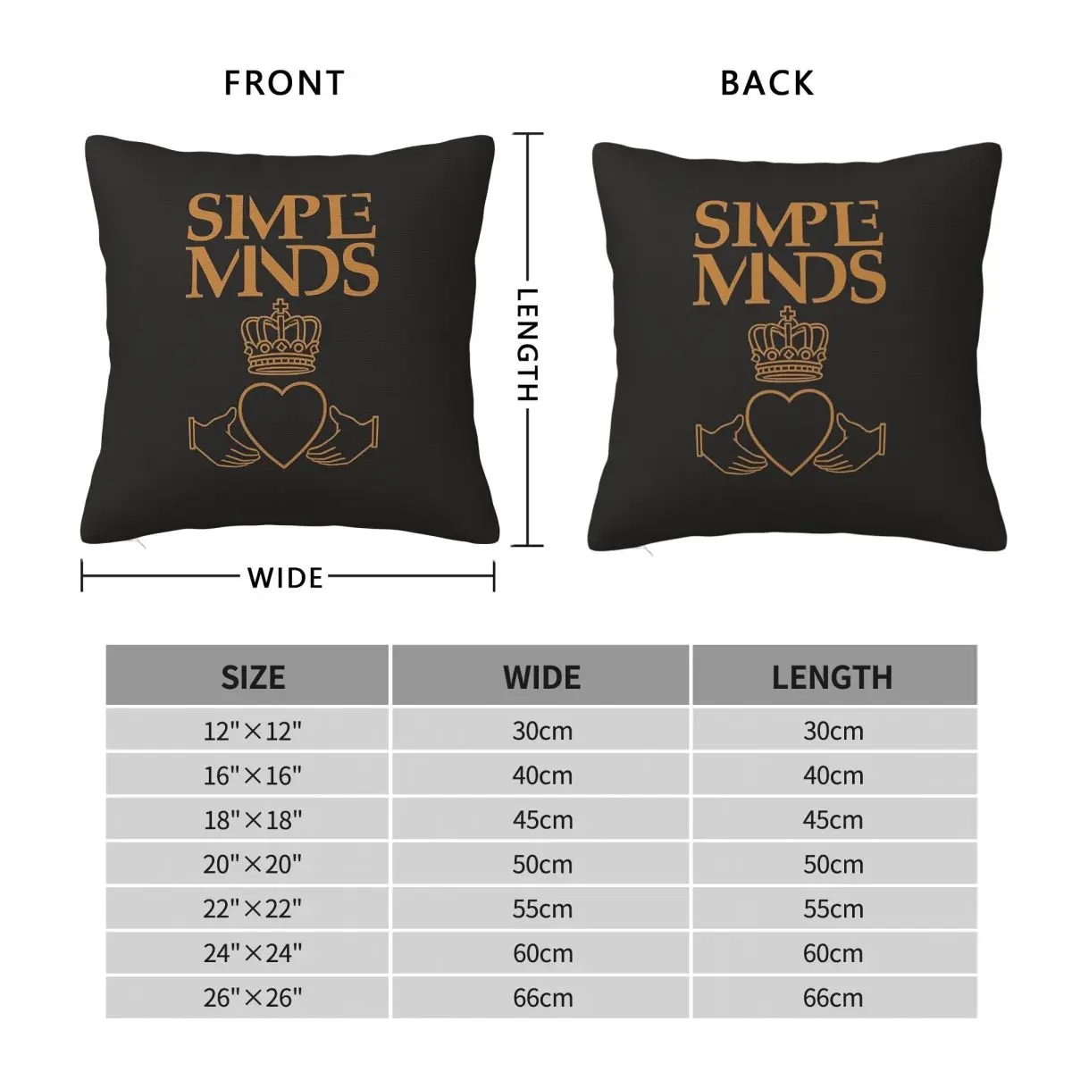 Simple Minds Band Logo Square Pillowcase Polyester Linen Velvet Pattern Zip Decor Pillow Case Bed Cushion Cover