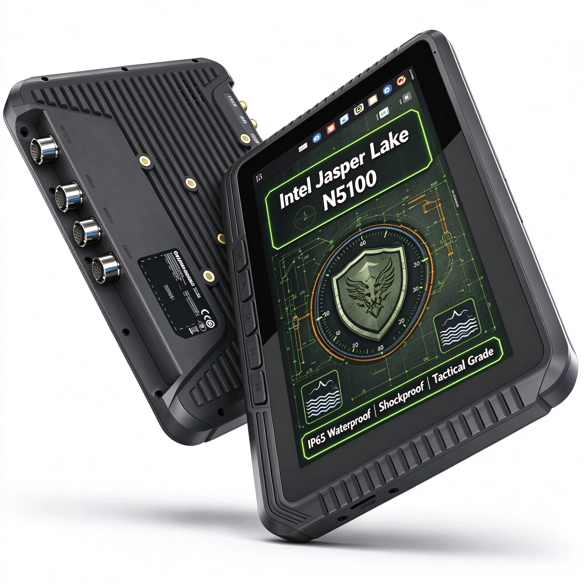 8Inch Rugged Vehicle Mounted Tablet N5100 8+128GB Win11 IP65 Waterproof Shockproof700nit Sunlight Readable RS232CAN Wide Voltage