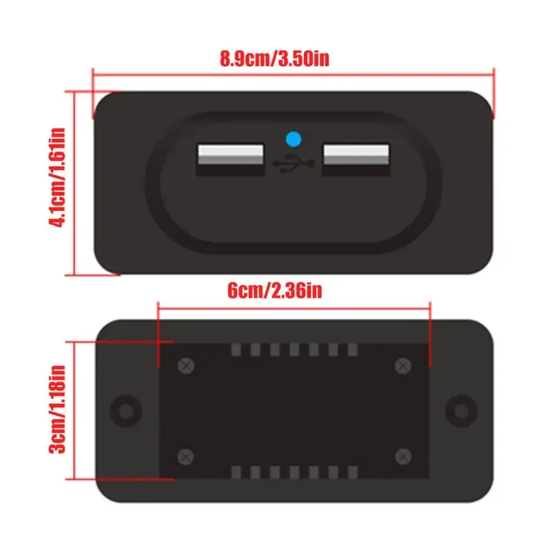 3.1A 4.8A Dual USB Car Charger Socket 12V 24V for Motorcycle Auto Truck ATV Boat RV Bus Power Adapter Outlet LED Light