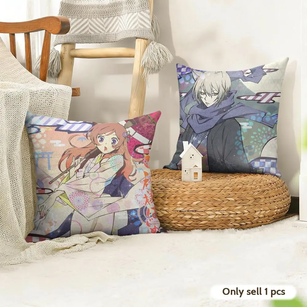 Anime K-Kamisama Hajimemashita Cushion Cover Natural Linen Organic Fabric Double-Sided Printing Room Sofa Decor Pillow Case