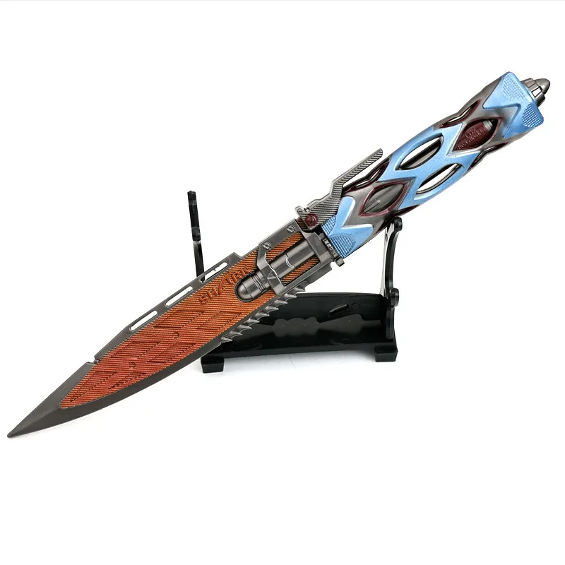 Couteaux tactiques à cavité périphérique de jeu de rupture d'arène 22cm, jouet artisanal entièrement en métal, modèle d'armes, cadeau pour garçon, ornement, accessoire de Cosplay