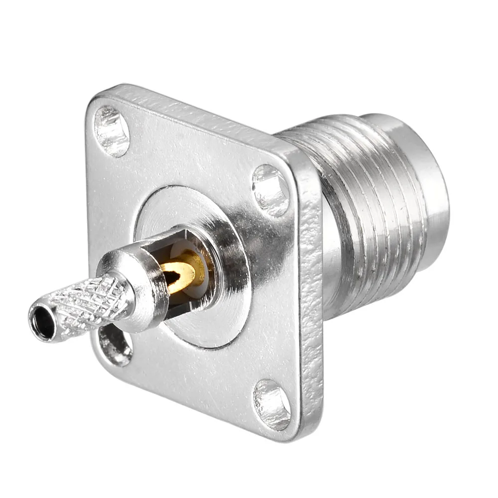 Superbat-TNC Fêmea Em Linha Reta 4 Furo Flange RF Coaxial Conector, RG174 RG316 LMR100