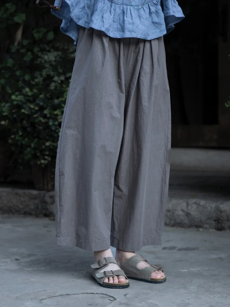 

Yuwenti оригинальные женские летние повседневные брюки холодно-коричневые сухие хлопковые удобные широкие брюки с высокой талией универсальный свободный крой