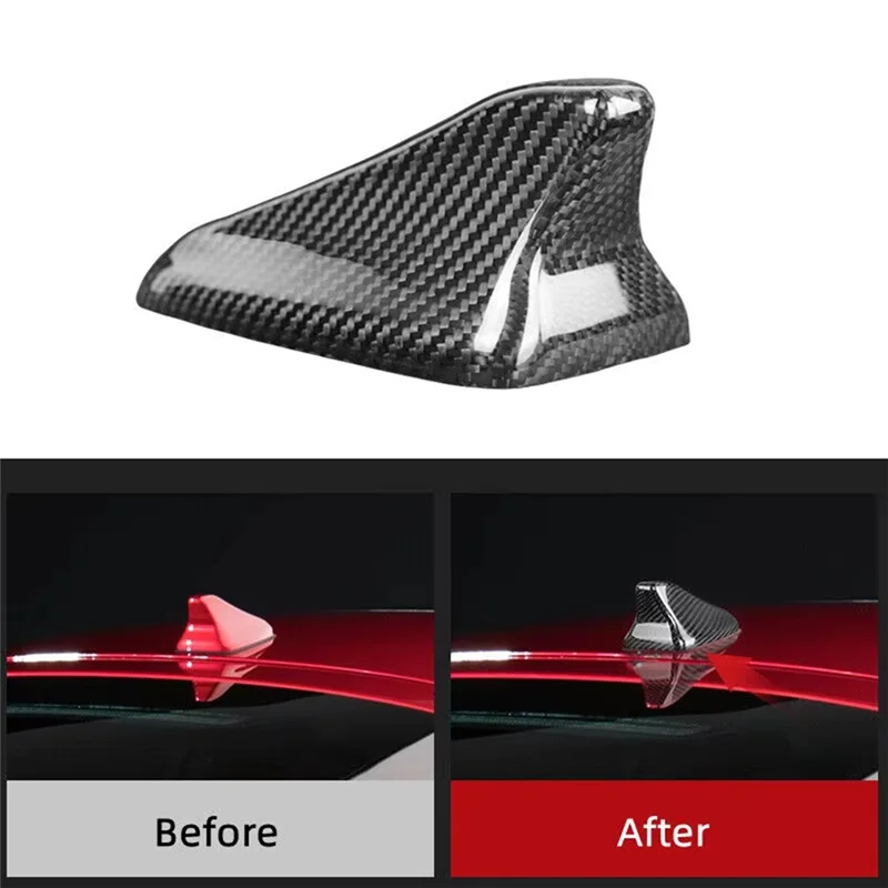 Efficientt-Shark Fin Exterior Modification Antenna Cap Cover Real Carbon Fiber Car Accessories For Kia Stinger 2018-2023