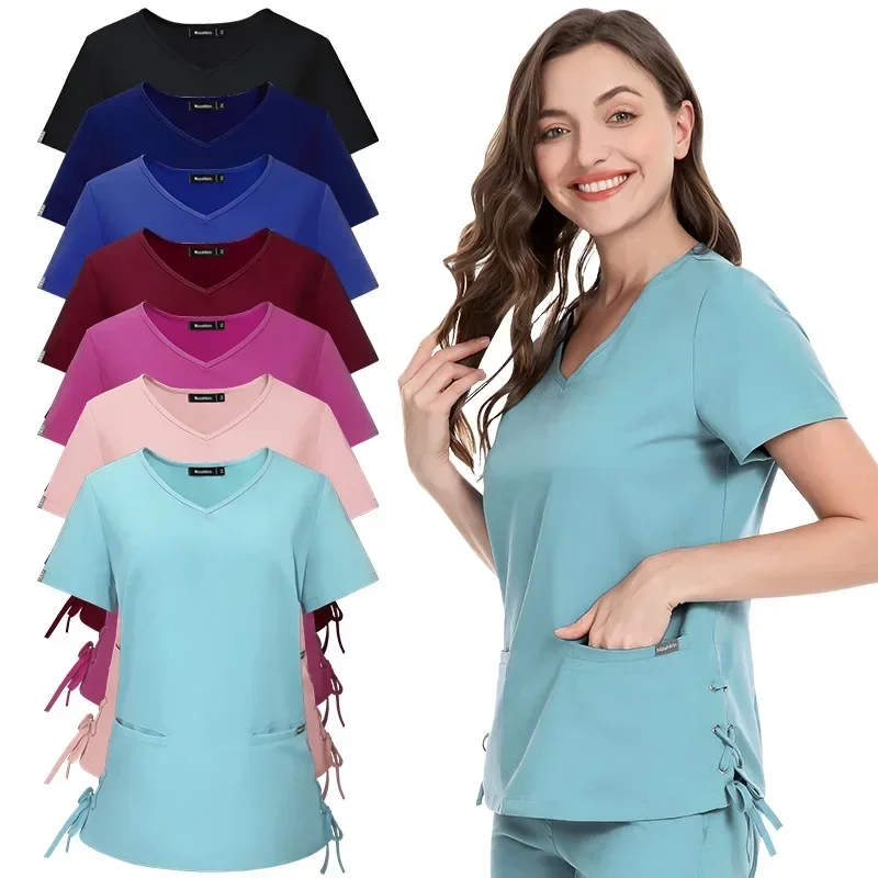 Uniforme médico de Hospital para mujer, conjunto de marca con patrón médico, uniformes médicos de diseñador, clínica Dental, Spa de belleza