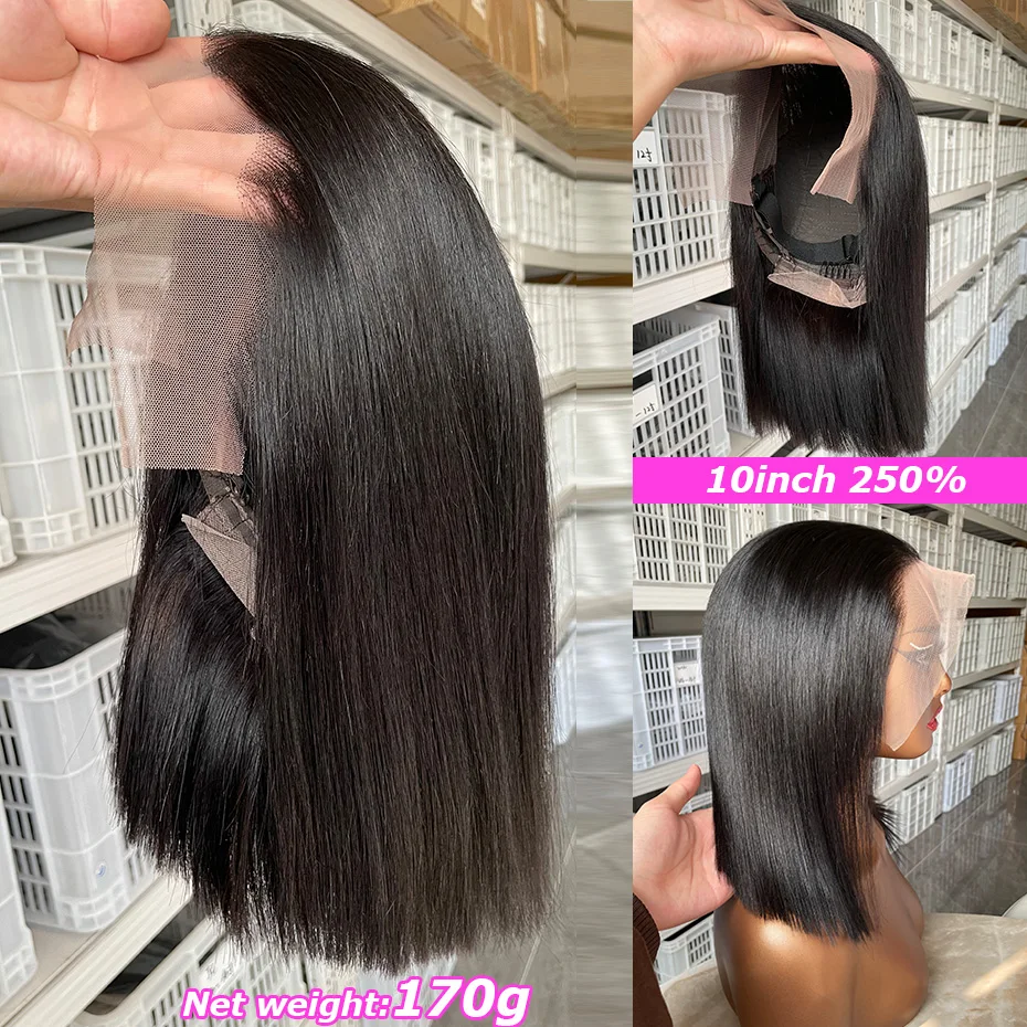 5x5 Glueless Wigs 100% Human Hair 13x6 13x4 Lace Frontal Wig Raw Vietnamese Super Double Drawn Bone Straight Bob Wigs 20 22 Inch