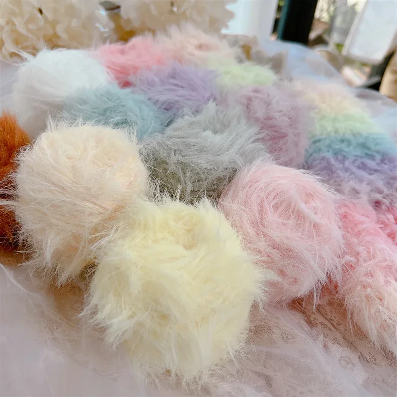 Hand Mixed Yarn Long Hair Imitation Velvet Threads Wool Scarf Sweater Bag Baby Clothe Hat Hand Ledger Diy Soft Comfortable Bulk