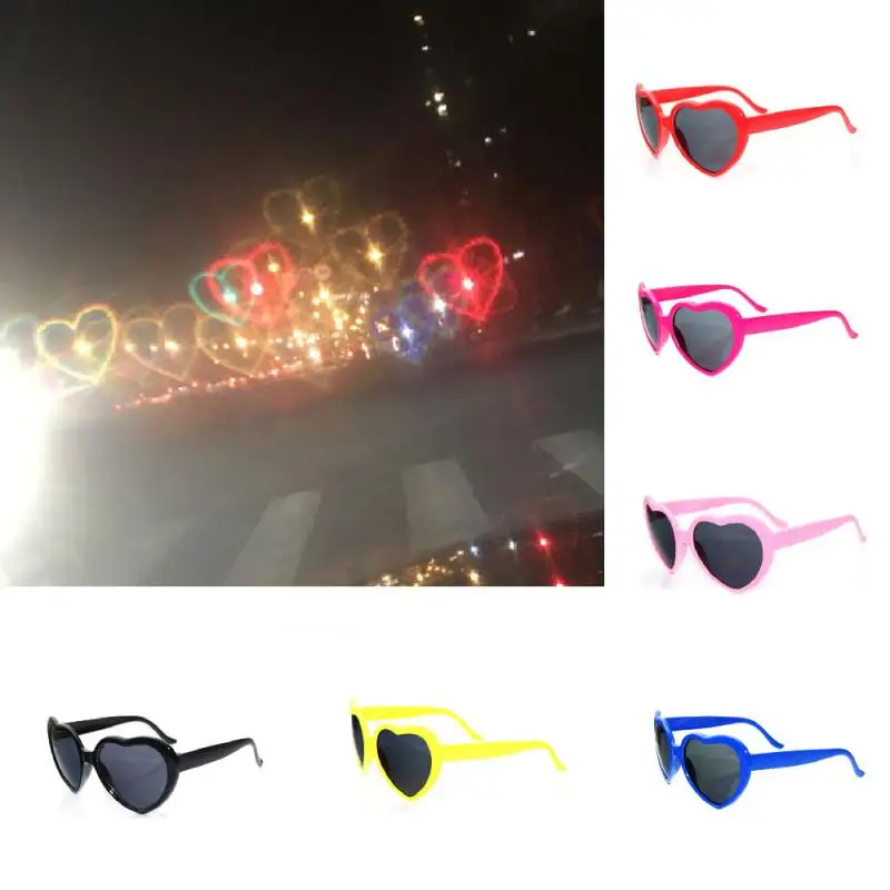 

Creative Love Heart Shaped Effect Glasses For Men Women Watch The Lights Change To Heart Shape At Night Diffraction Glasses