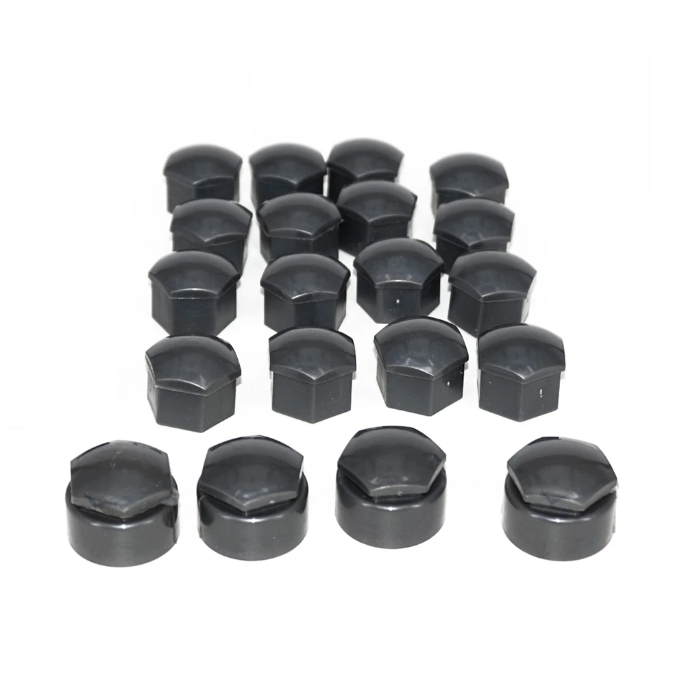 16Pcs 17mm Wheel Lug Nut Center Cover Caps + 4Pcs 25mm Circle Bolt Locking Types Caps for -