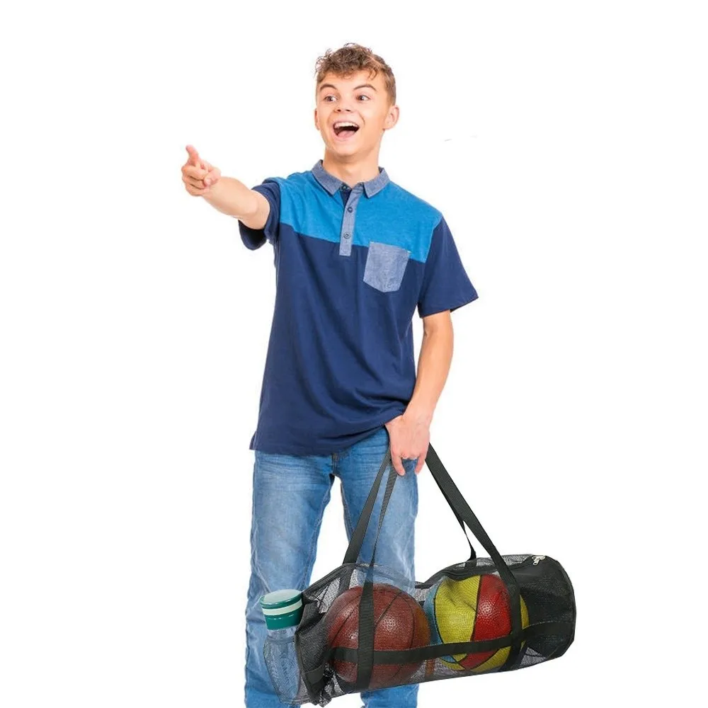 Large Capacity Sports Mesh Duffle Bag Dry Bag Lightweight Mesh Dive Bag with Shoulder Strap Multifunctional Fitness Storage Bag