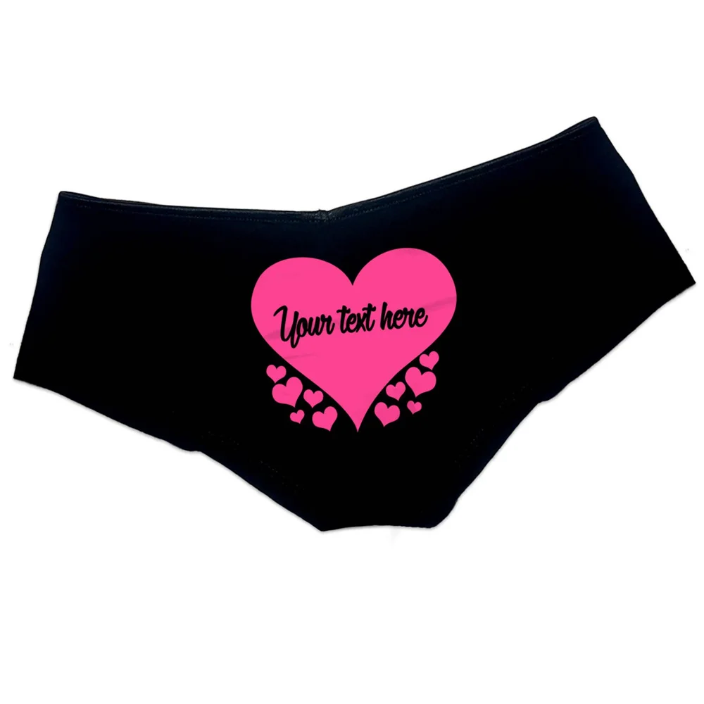 Custom Personalized Heart Panties Personalized With Your Words - Valentines Day Gift Booty Customized Womens Underwear