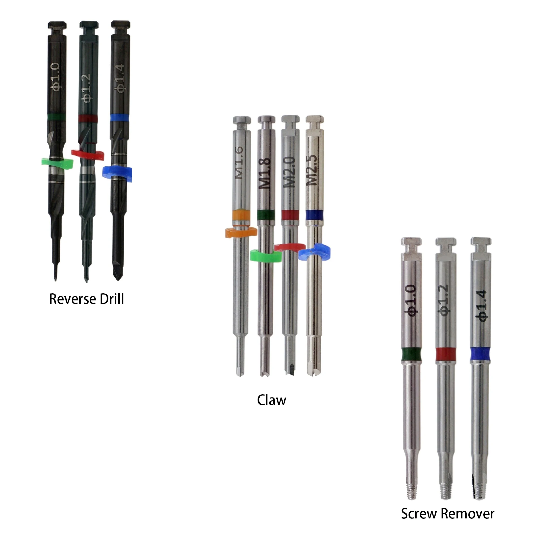 

Наборы для удаления винтов для имплантатов, универсальный инструмент для направляющей сверла с обратным сверлом с перелом когтей