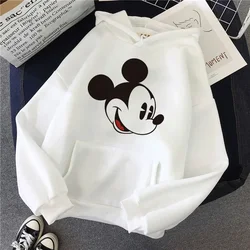 Cartoon Printed Male Sweatshirts Disney Minnie Mouse Pattern Anime Trendy Long Sleeve Men Hoodies Autumn Winter Casual Clothes