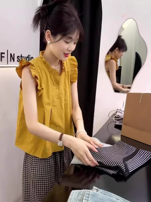 

Свободная женская рубашка с пуговицами для повседневной носки, летняя, больших размеров, с деревянными пуговицами