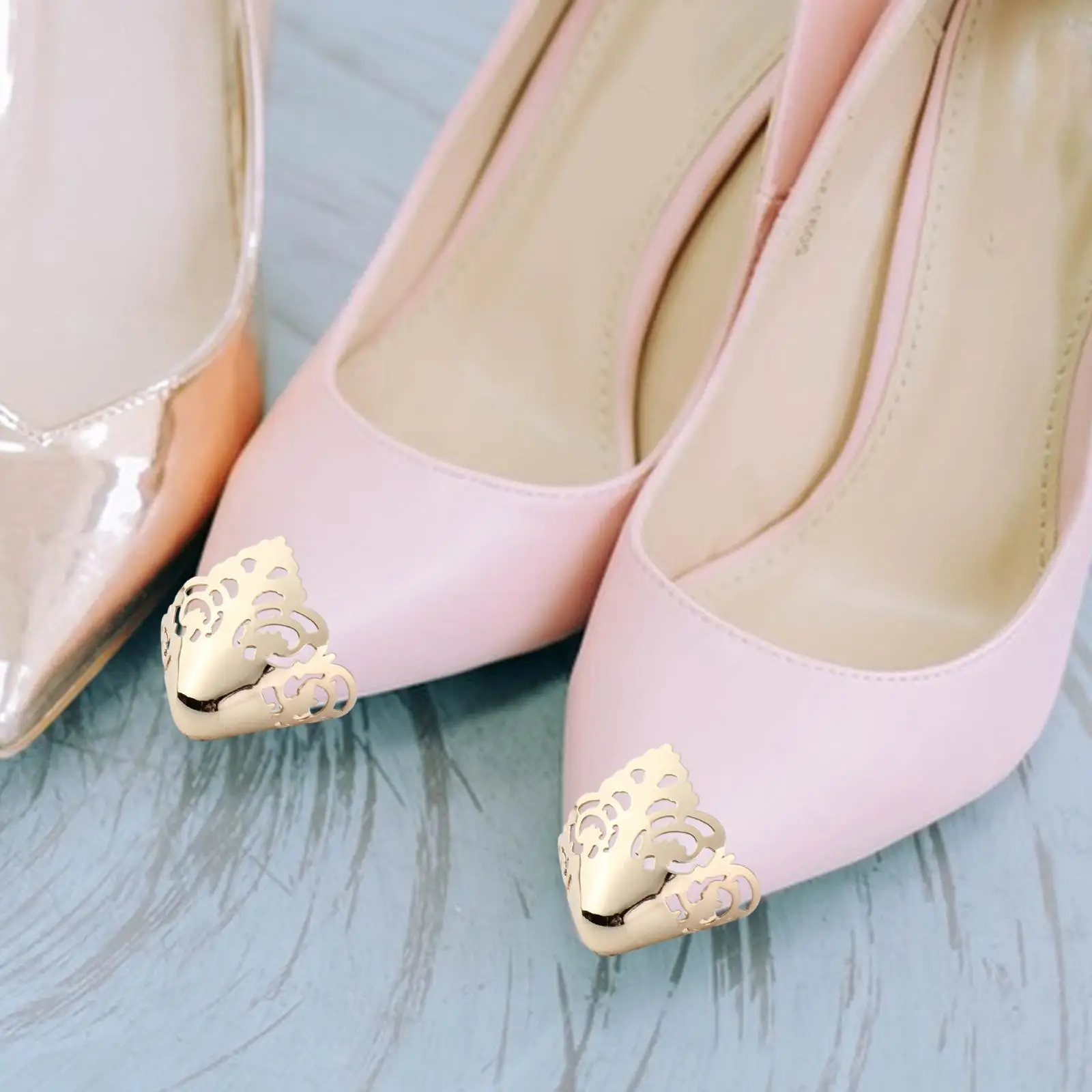 2 Pack Metal Shoe Tips for High Heel Protection And Decoration