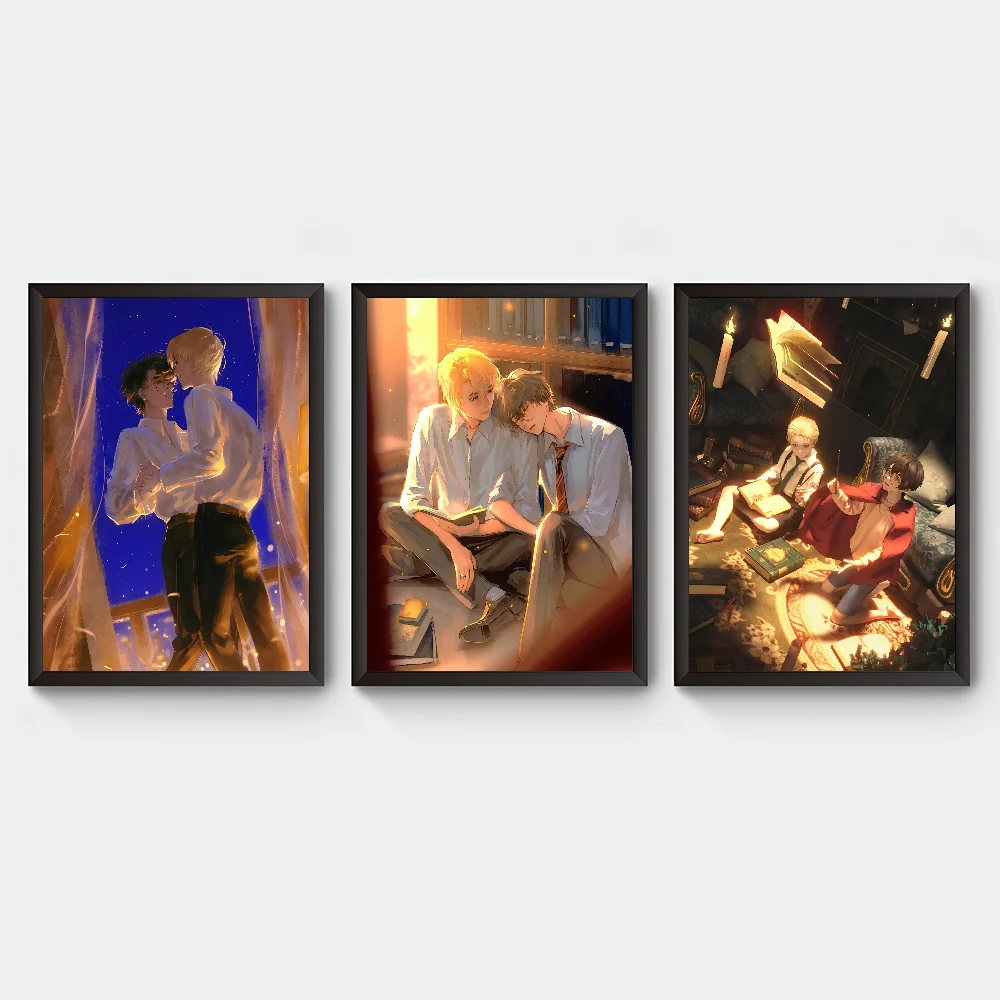Pósteres de películas clásicas de Anime BL Draco Malfoy Harry Potter, póster de calidad HD, pintura artística de pared, estudio, decoración nórdica para el hogar
