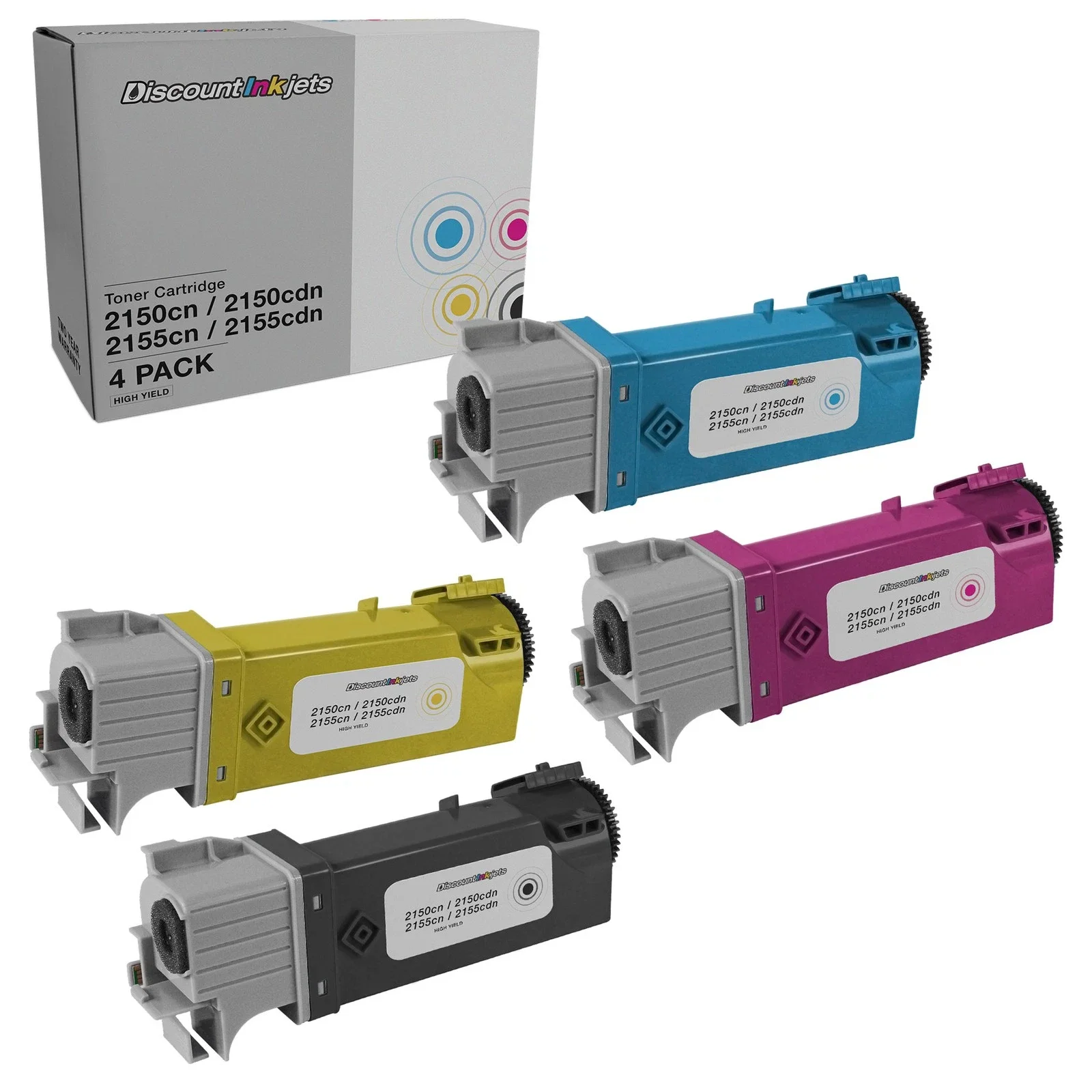 

4PK Toner for Dell 331-0719 331-0716 331-0717 331-0718 2150 2150cn 2155cdn 2155c