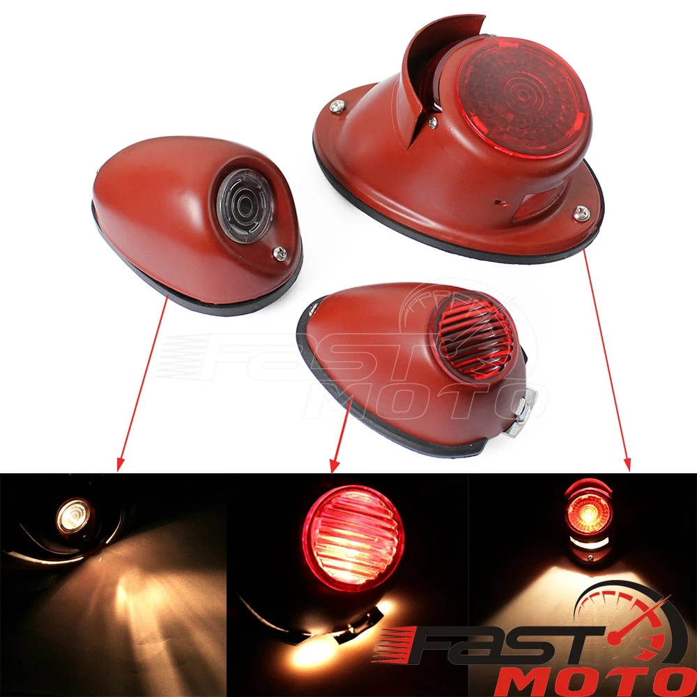For Ural Dnepr Sidecar Taillights Motorcycle Tail Stop Brake Light Rear Running Light For BMW R71 R12 R75 R51 K750 750cc Replika