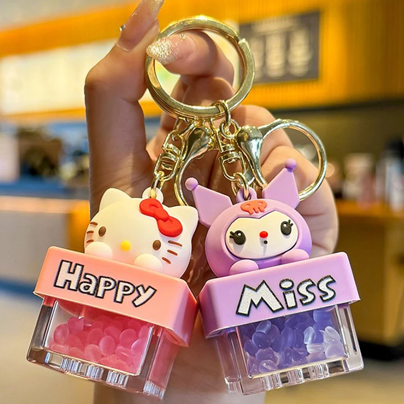 Sanrio พวงกุญแจมีกลิ่นหอมเรืองแสง Hello Kitty Melody kuchacco น่ารักกระเป๋าแขวนตกแต่งรถน้ำหอมของขวัญ