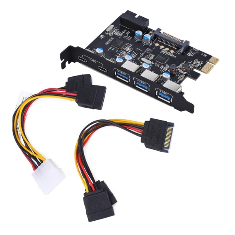 

1 компл. PCIE на 5 портов USB3.0 преобразователь с двумя портами USB3.1 Type-C PCI Экспресс Расширительная карта внутренний USB 3,0