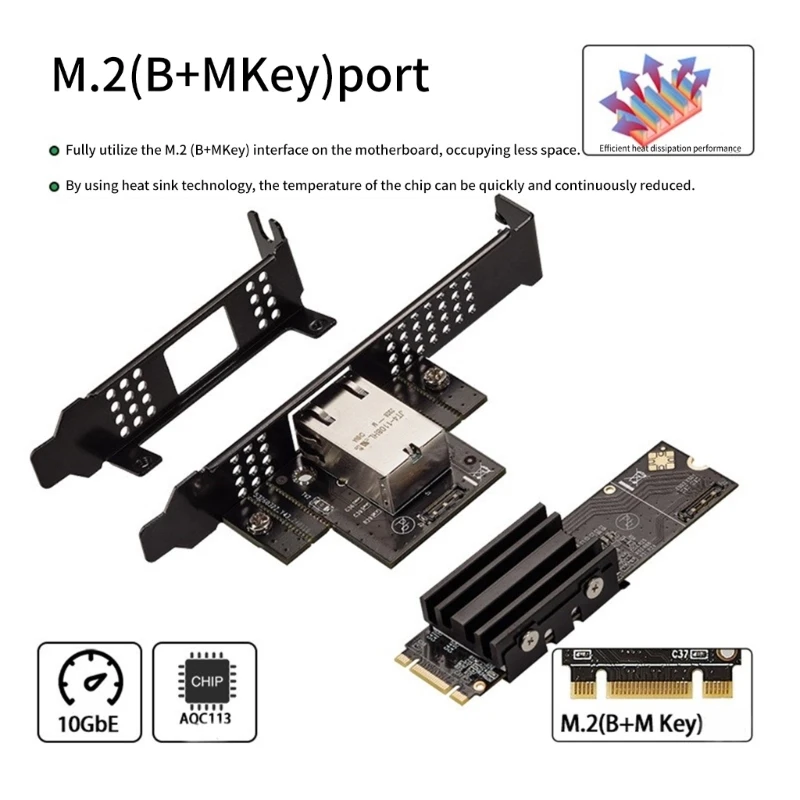 Scheda networking da 10 da 10 da 10 da 10 Gbps Card da M.2 (chiave B+M) per server e data center 601b
