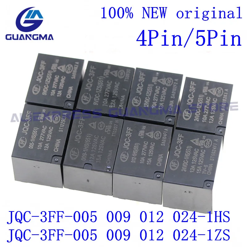 Relé Jqc3ff005-1hs Jqc-3ff-012-1zs Jqc-3ff-024 1hst Hf3ff-012 1zst 50 Pcs Hf3ff- 005 009 012 0241hs 1hst 1zst 4pin 5pin 10a