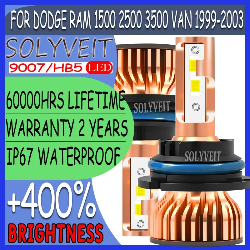 

Easy Installation Dustproof Waterproof high low beam Headlight LED For Dodge Ram 1500 2500 3500 Van 1999 2000 2001 2002 2003