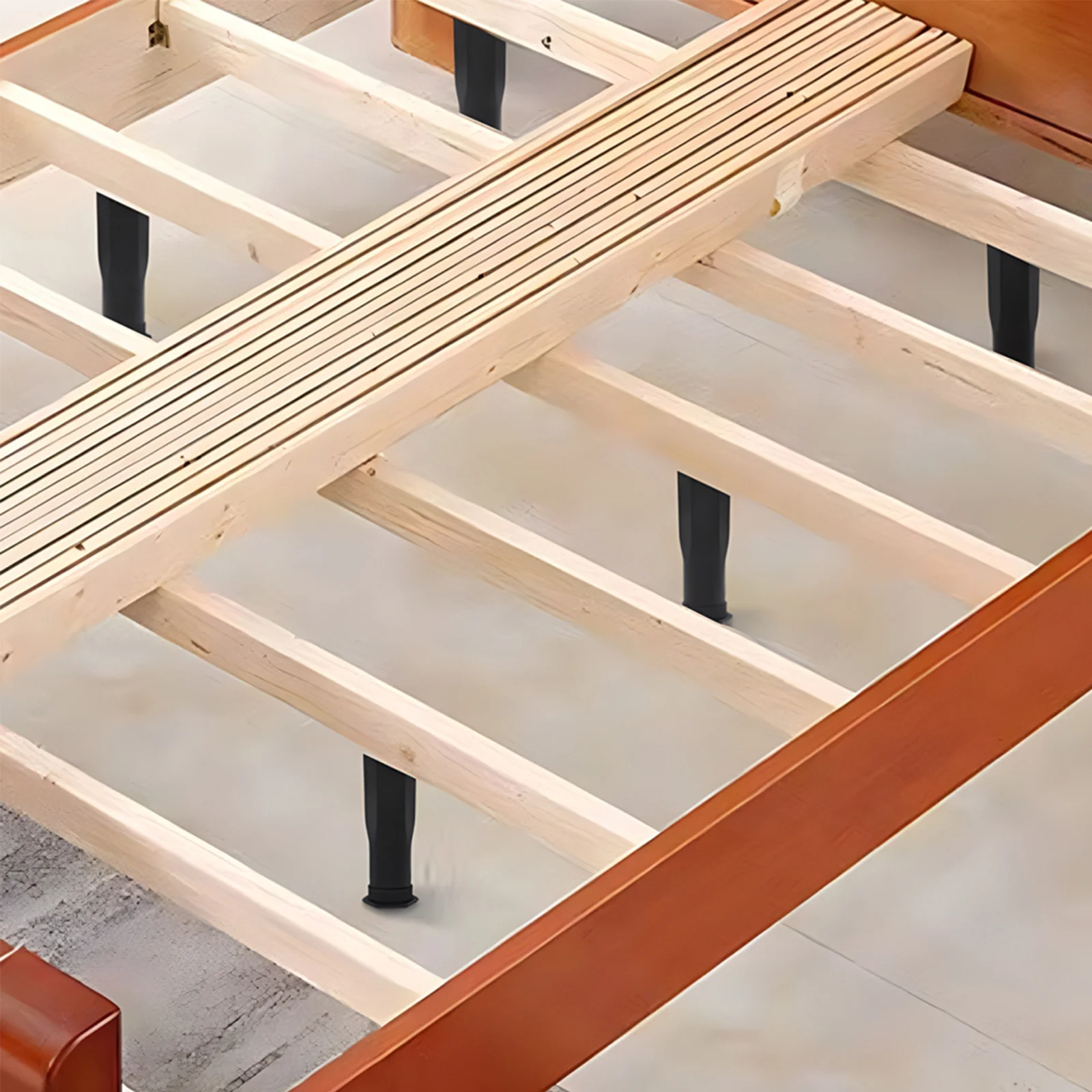 

2pcs Adjustable Height Bed Support Legs 19.5-37.5Cm T-Shaped Center Stabilizer For Bed Frame Replacement Durable Pp Furniture