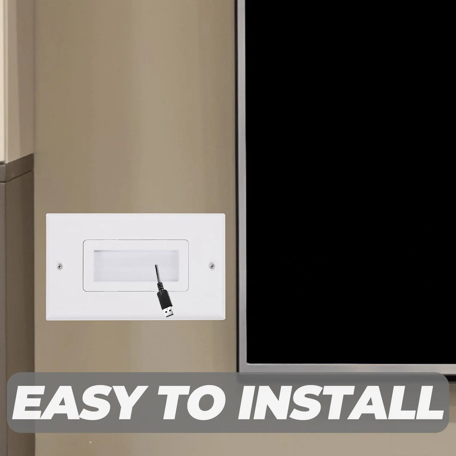 Brush Wall Plate Cable Pass Through Insert for Low Voltage Wires Speaker Coaxial Ethernet Power Cords Wall Cable Management