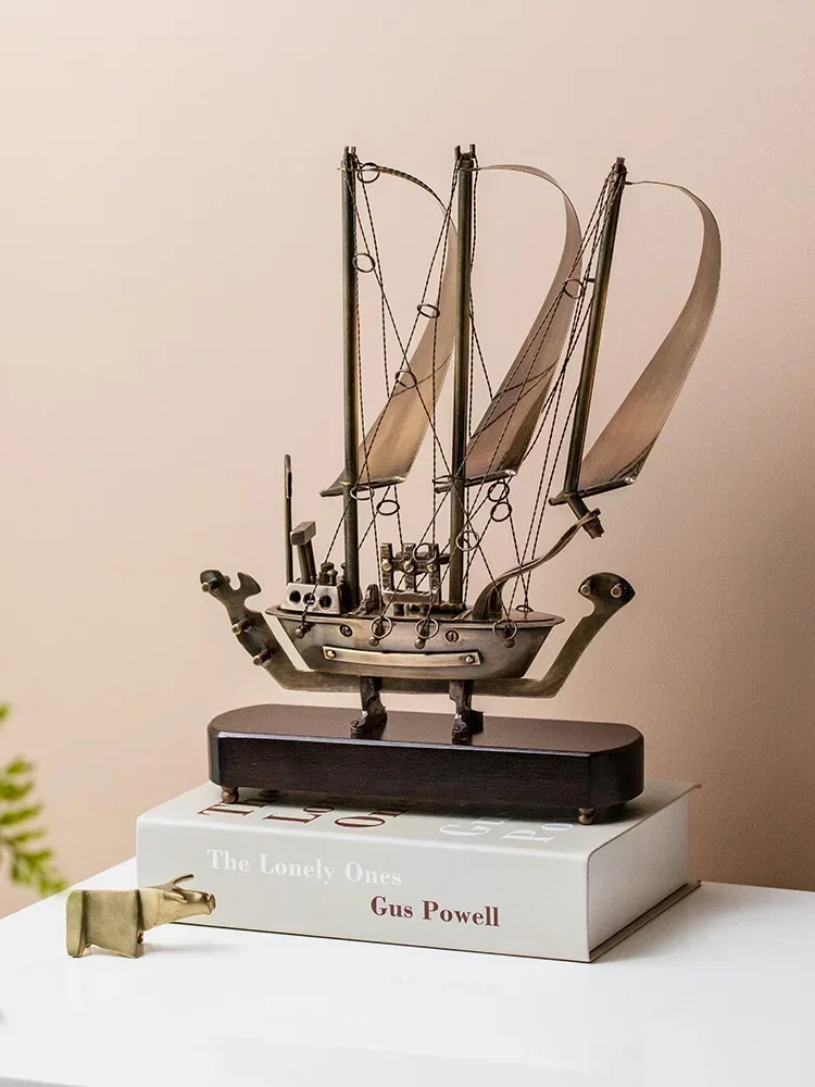 الإبحار السلس، الحلي الشراعية، ديكورات المكاتب، جو فاخر خفيف من النحاس، خزانة كتب غرفة المعيشة، أثاث منزلي