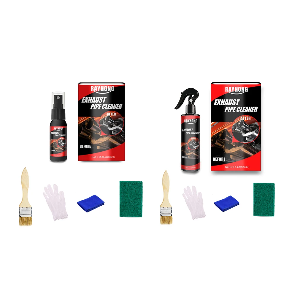 30ml/120ml Motorcycle Car Surface Derusting Spray Exhaust Pipe Cleaner Kits Rust Remover Agent Repair Paint Maintenance