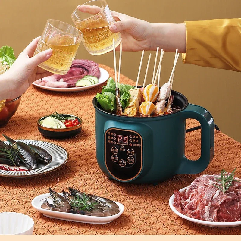 Cooking Pot EU Plug Electric Hot Pot Cooker Multicooker Hotpot Stew Heating Eggs Soup Pan Noodles Steamer Rice Cookers