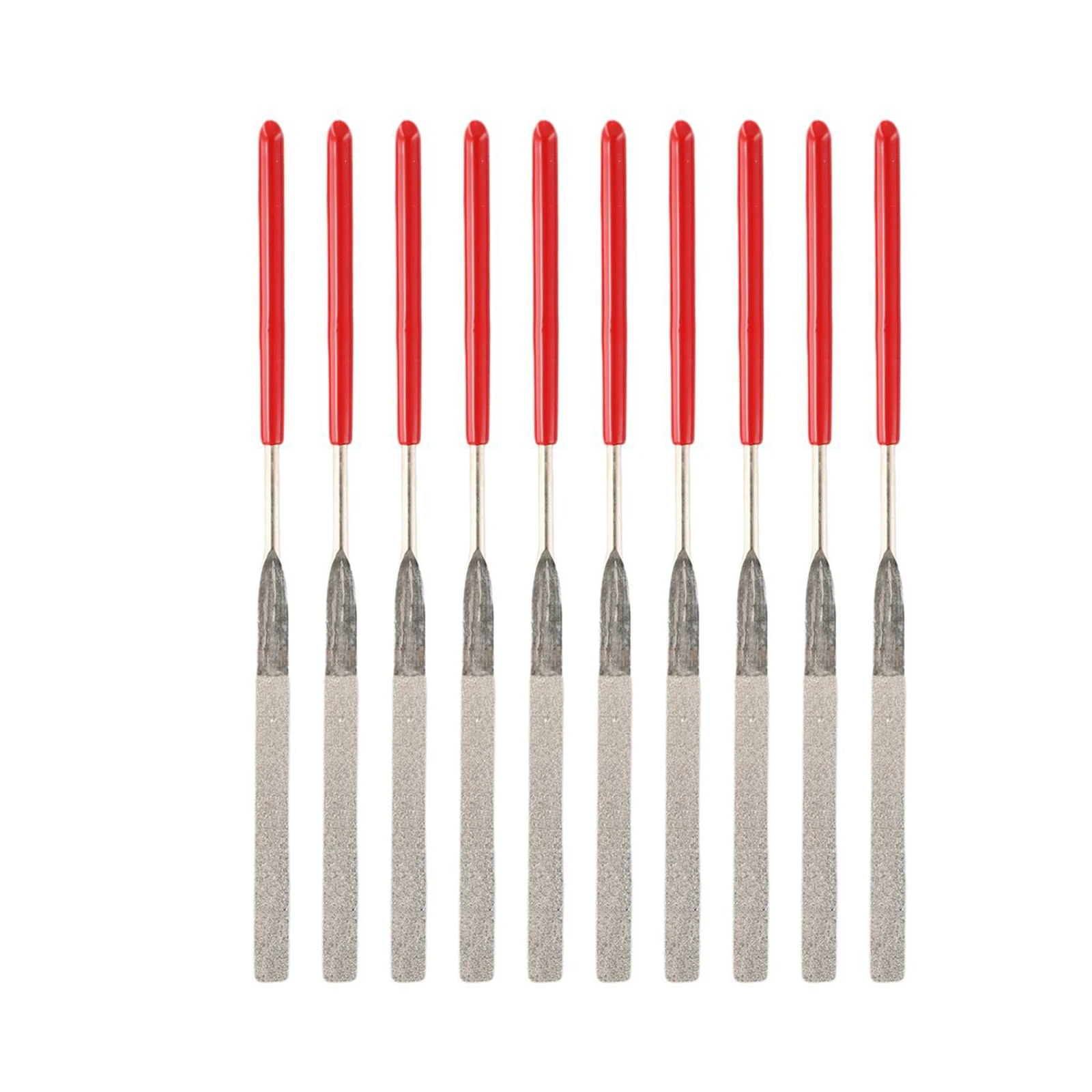 Mini Needle Files Fine Grinding and For Deburring with 10Pcs Diamond Mini Needle Files Set Precision Tools 3×140mm