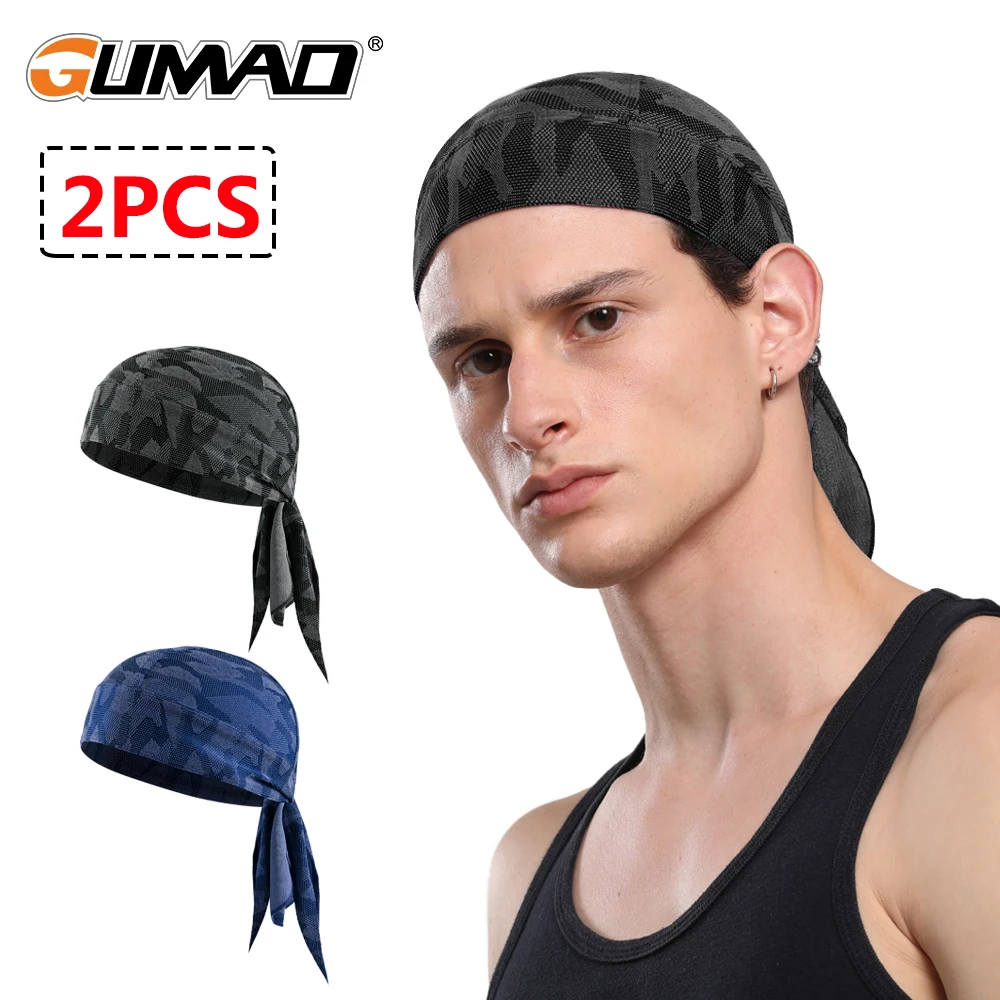 

2PCS Quick-drying Running Caps Summer Breathable Do Rags Outdoor Sports Cycling Hiking Beach Hip Hop Durag Beanies Hat Headwrap