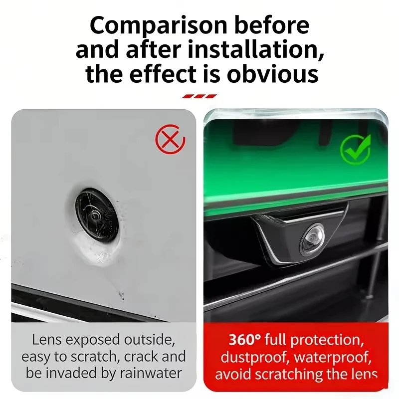 2PCS car camera lens protective cover For Peugeot 3008 E-3008 rearview reversing camera protective cover 360°camera protection view 4