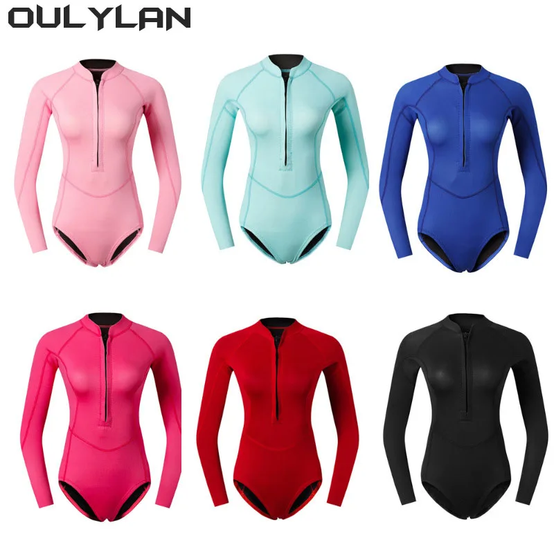 

Oulylan Bathing Swimwears Women 2MM Neoprene Snorkeling Wetsuits Keep Warm Scuba Water Sport Spearfishing Surfing Diving Suit