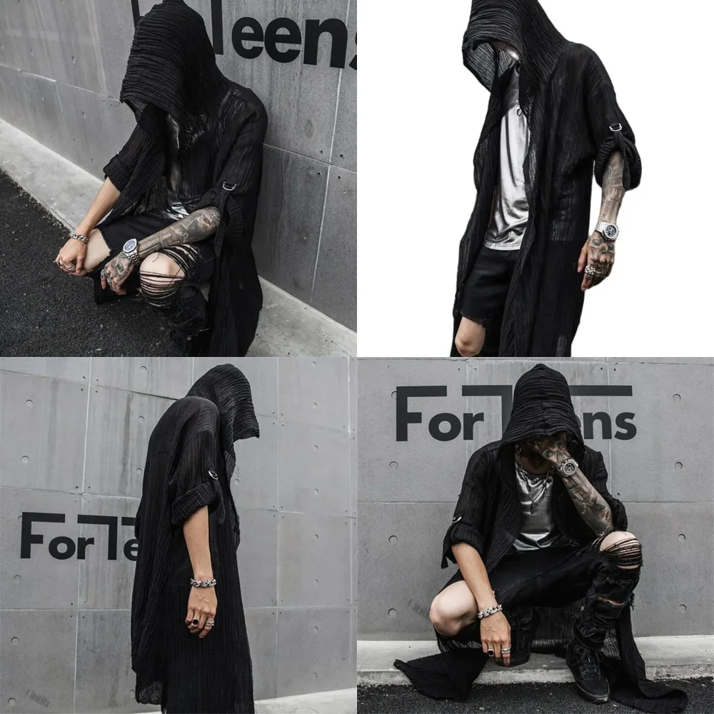 

Мужская ветрозащитная хлопково-льняная ветровка с капюшоном, длинный плащ для повседневной одежды