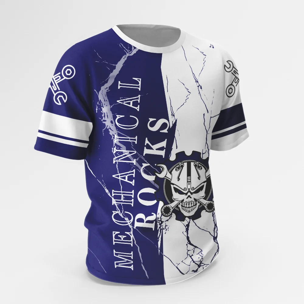 

Funny 3D Skull Pattern Men's T-Shirts Fashion Maintenance Worker Uniform Casual O-neck Short Sleeve Tops Summer Trend Streetwear