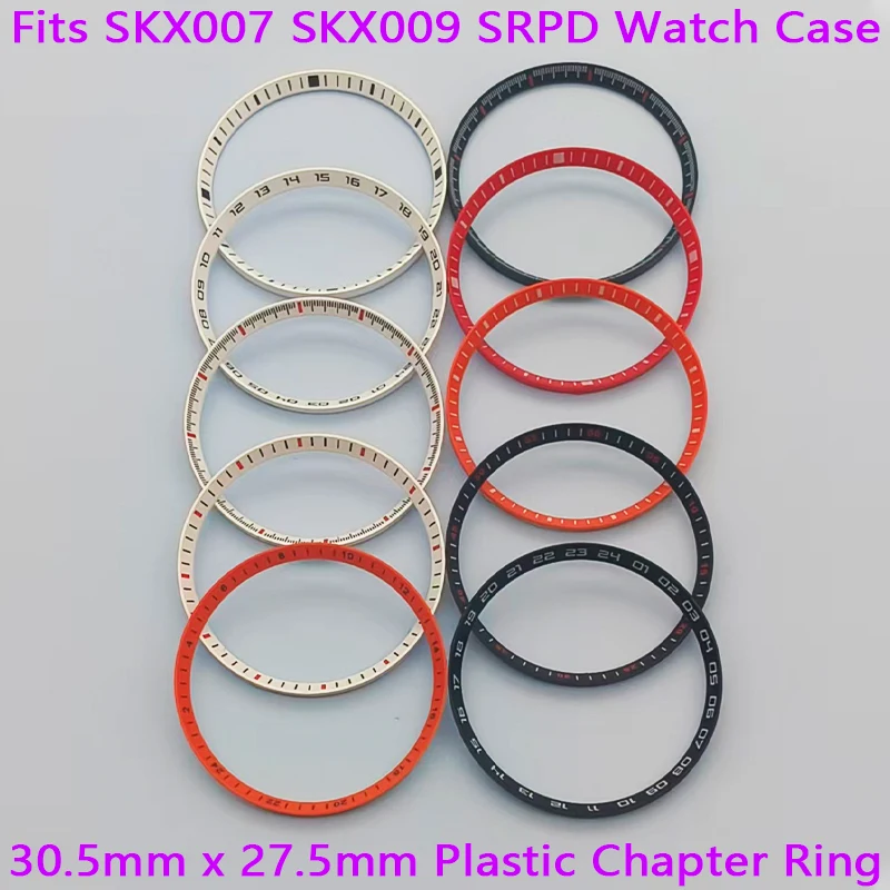 

30.5mmx27.5mm Plastic Watch Chapter Ring Fits SKX007 SKX009 SRPD Watch Case NH35 NH36 Movement Men's Watch Inner Ring Refit Part