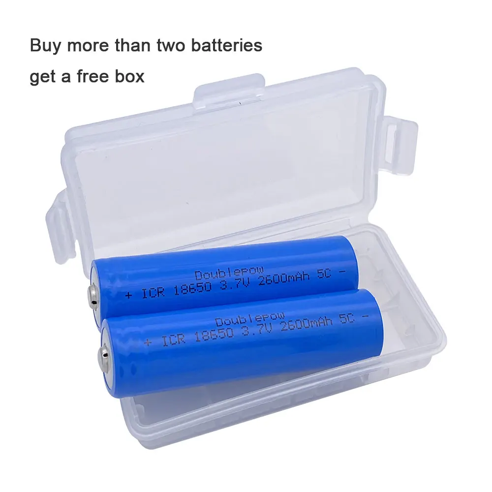 NEW original Doublepow 18650 battery 3.7V 2600mah 18650 lithium rechargeable battery for flashlight etc