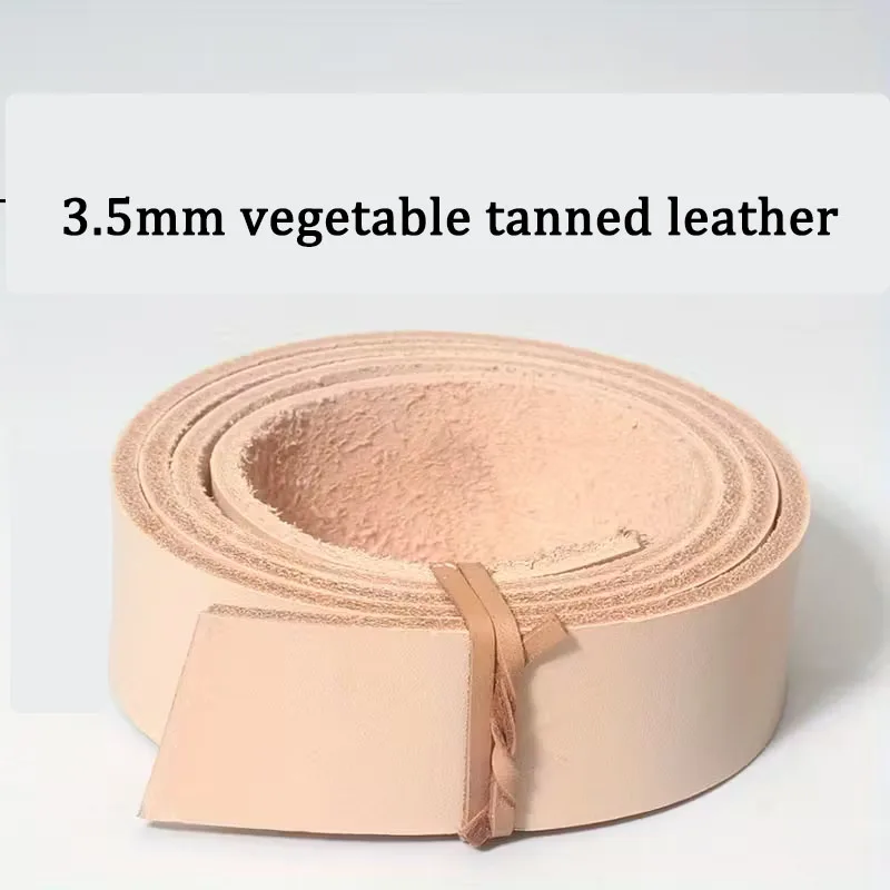 Originalfarbe, Naturfarbe, Rindsleder der ersten Schicht, pflanzlich gegerbtes Leder, 3,5 mm dickes, steifes Lederband, Taschenriemen, Schulterriemen – Detail 5