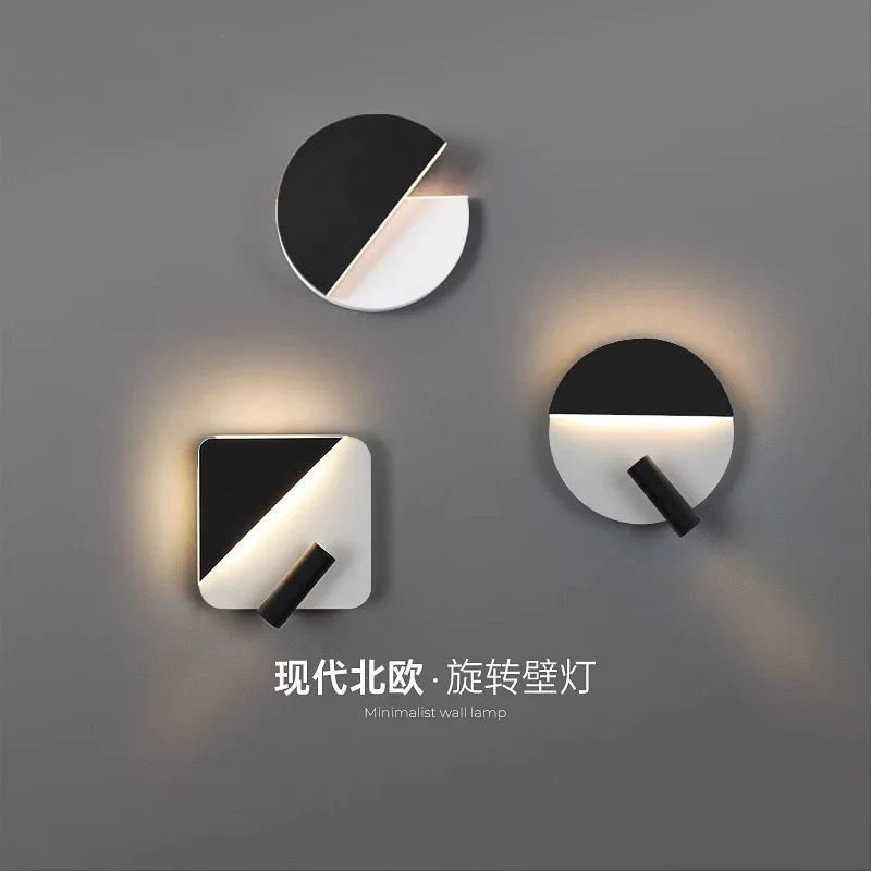 

Modern bedroom bedside LED light with switch reading sleep light hotel art homestay corridor corridor corridor wall lamp