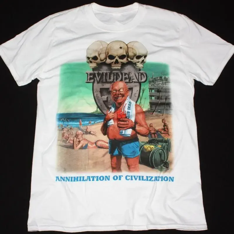 Evildead Annihilation Of Civilization 1989 New White T Shirt