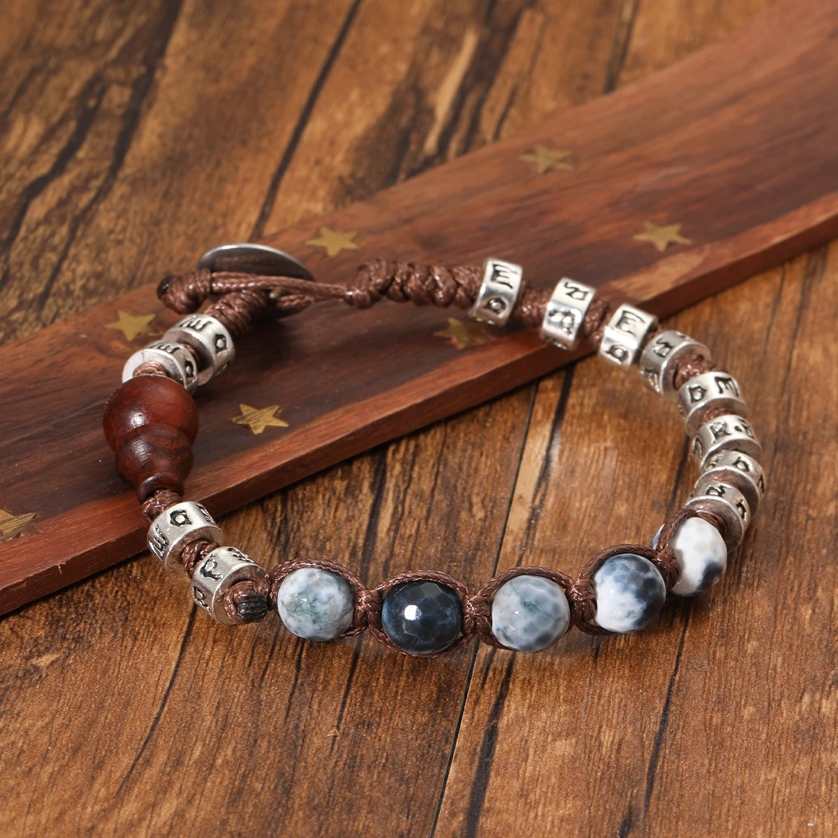 8mm Tibetan Buddhism Natural Stone Beads Red Sandalwood Rosary Healing Meditation Lucky Prayer Bracelet Men And Women Jewelry - view 3