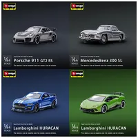 Bburago 1:64 Porsche 911 Lamborghini Ferrari FXXK True Scale Miniatures Alloy Premium Diecast Car Model Vehicle Collectible