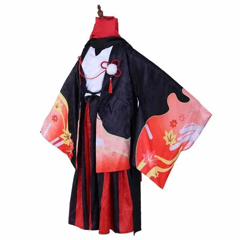 Anime Five Kasen Kaedehara Kazuha Cosplay Kimono Halloween Carnival Samurai Costume Prop Wig NM35