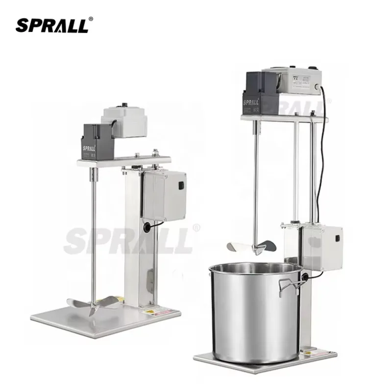SPRALL Electric Lift Chemical Glue Food Paint Shampoo Mixers Machine Agitator Liquid Mixer Blender Machine With Stainless Steel