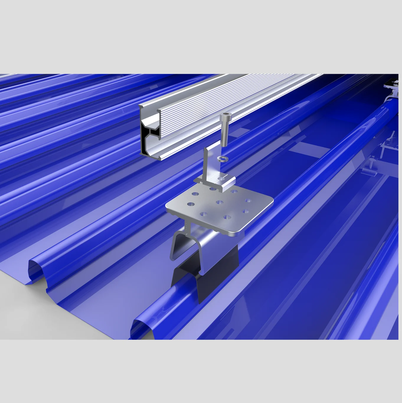 Pitched Corrugated Trapezoidal Standing Seam PV Structure Solar Panel Metal Tin Roof Mounting Brackets - Detail 1