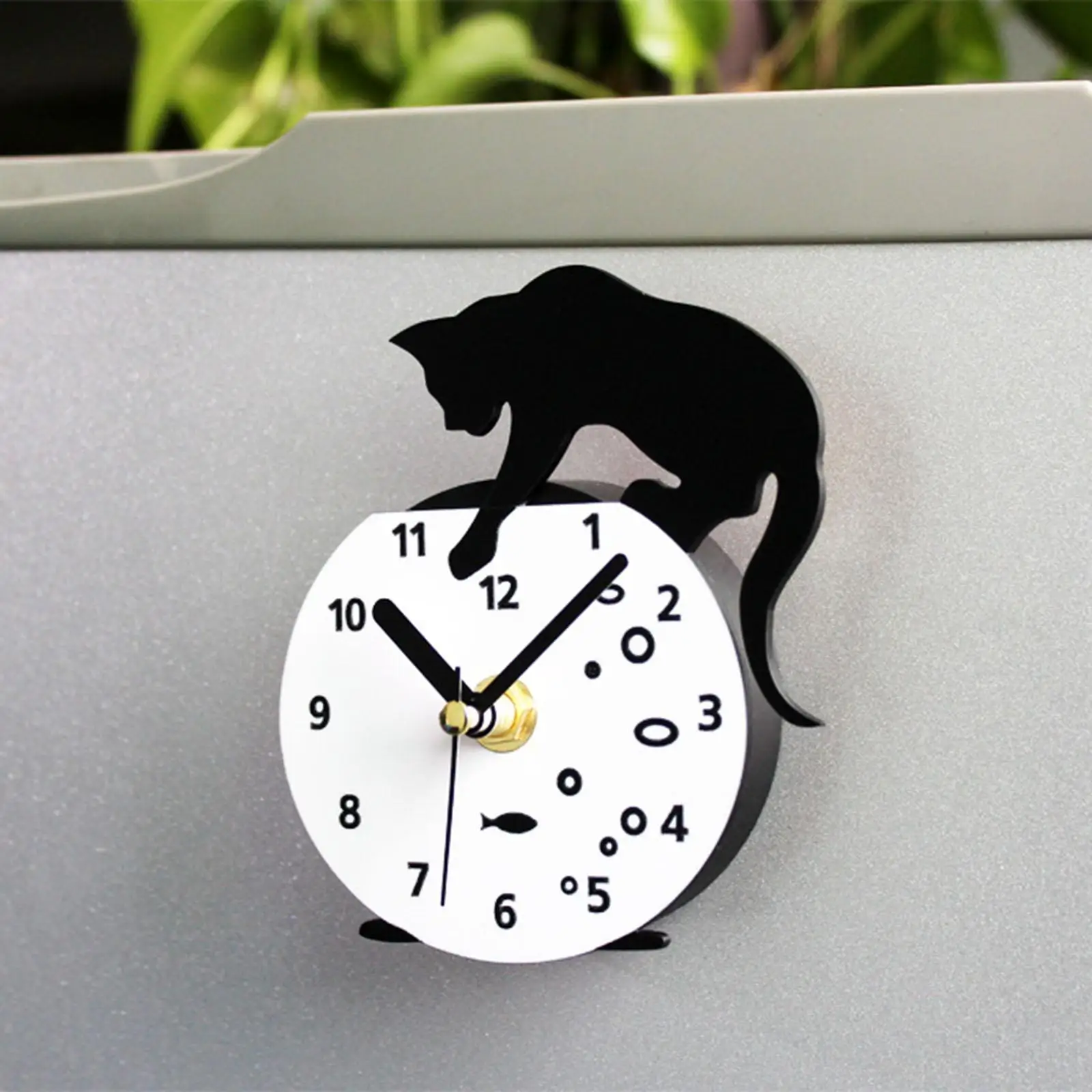 Imán de gato para nevera, reloj decorativo para Decoración de cocina